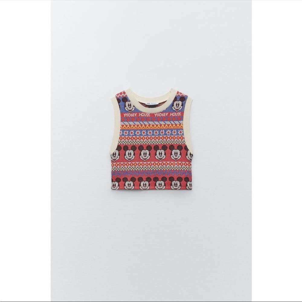 NWT Zara Disney Collab Mickey Mouse Sweater Vest